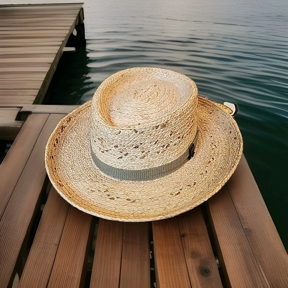 Scala Men's Raffia Gambler Hat Large Natural